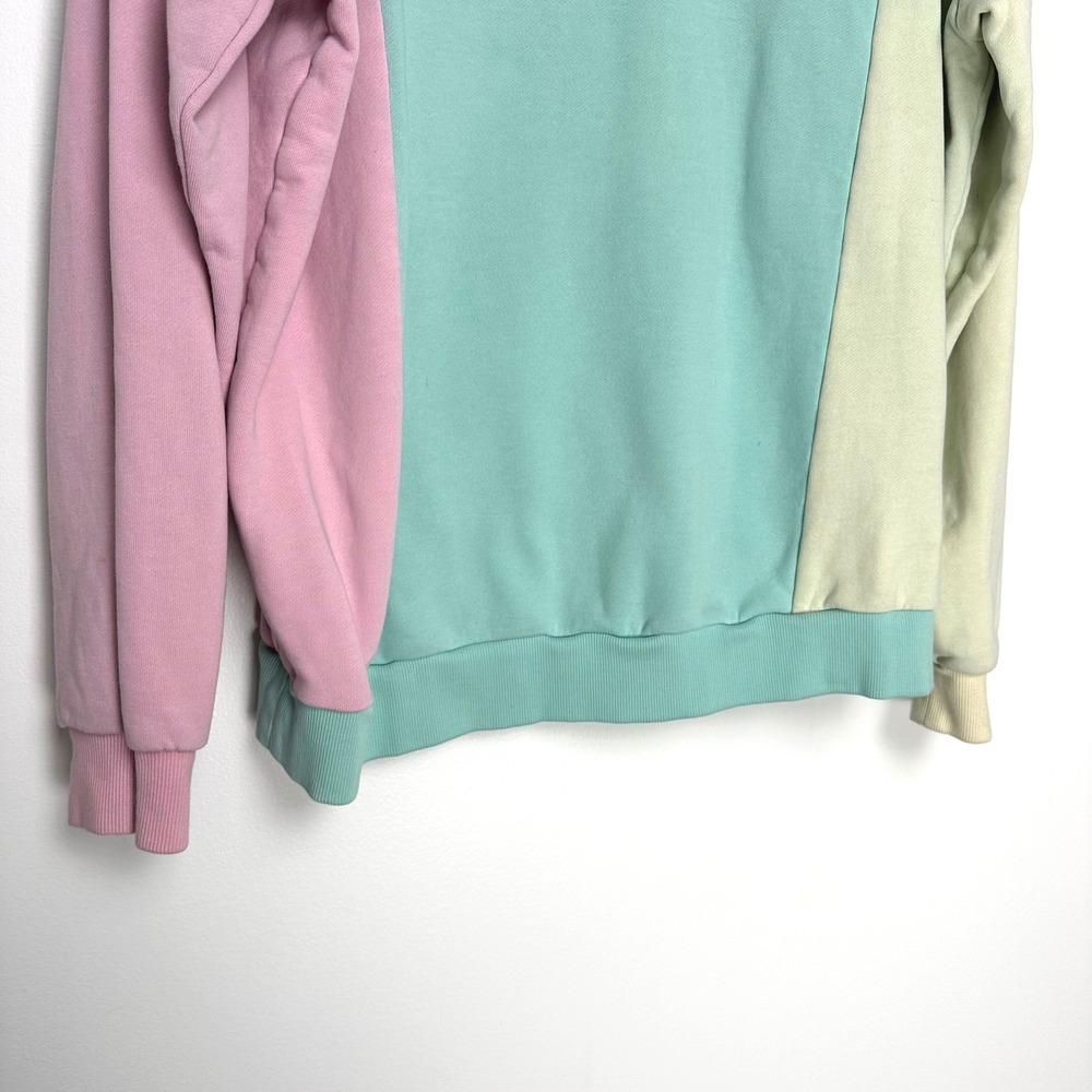Teddy Fresh Multicolor Pastel‎ Colorblock Embroidered Logo Kawaii Hoodie XL - Picture 6 of 10
